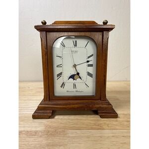 Seiko Quartz Westminster Wittington QGZ401B Desk Mantel Clock Tested Works READ